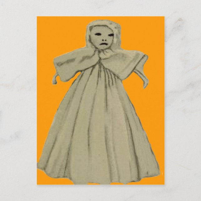 Postal Muñeca de Espíritu Fantasma Espeluznante y Aterrad (Anverso)