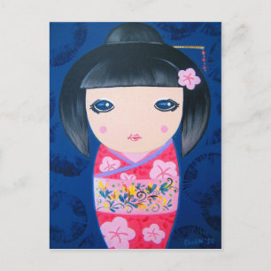 Postal Muñeca de Kokeshi - Harumi
