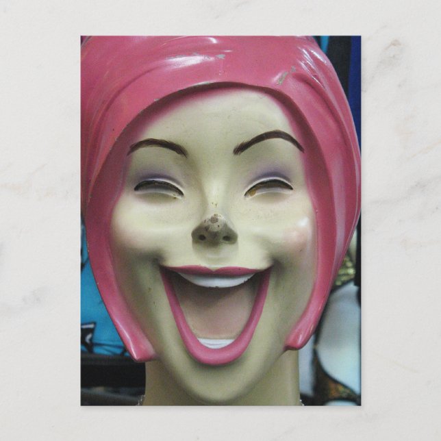 Postal Muñeca de la risa loca ~ Chica del Valle Inquietan (Anverso)