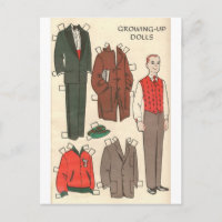 Muñeca de papel masculino vintage