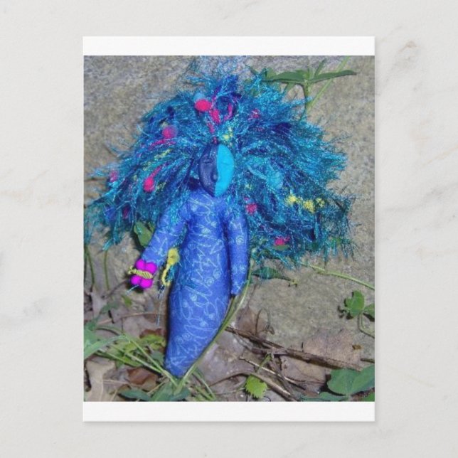 Postal Muñeca Diosa Azul Xavychup (Anverso)