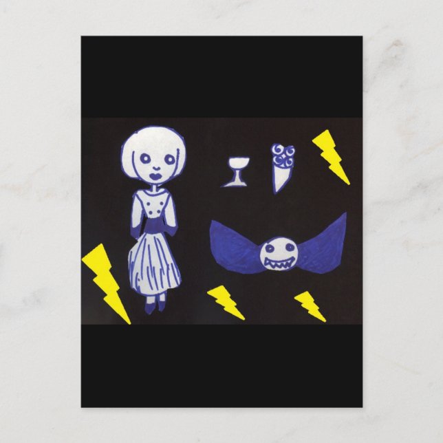 Postal Muñeca Goth (Anverso)