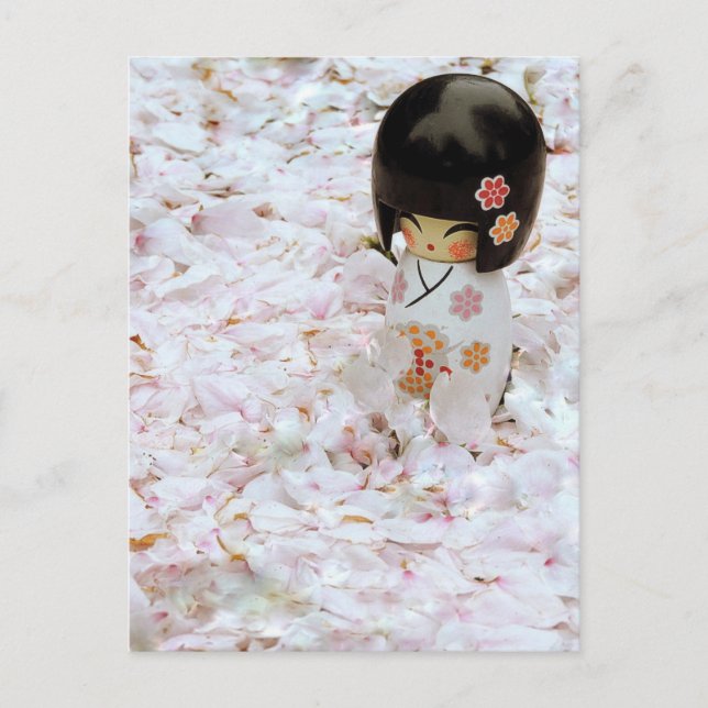 Postal Muñeca japonesa de madera suave (Anverso)