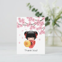 Muñeca Kokeshi Sakura Roja - Geisha Linda Gracias