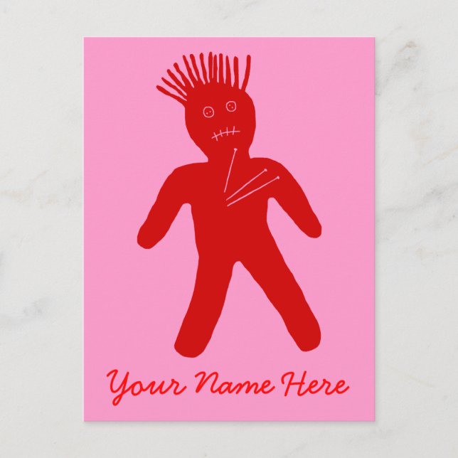 Postal Muñeca roja vudú (Anverso)
