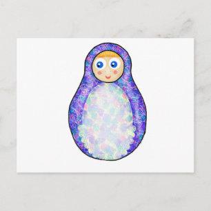 Postal Muñeca rusa morada