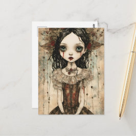 Postal Muñeca Vampiro Lindo Medios Mixtos