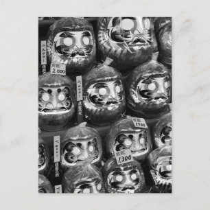 Postal Muñecas Daruma de la Suerte de Japón