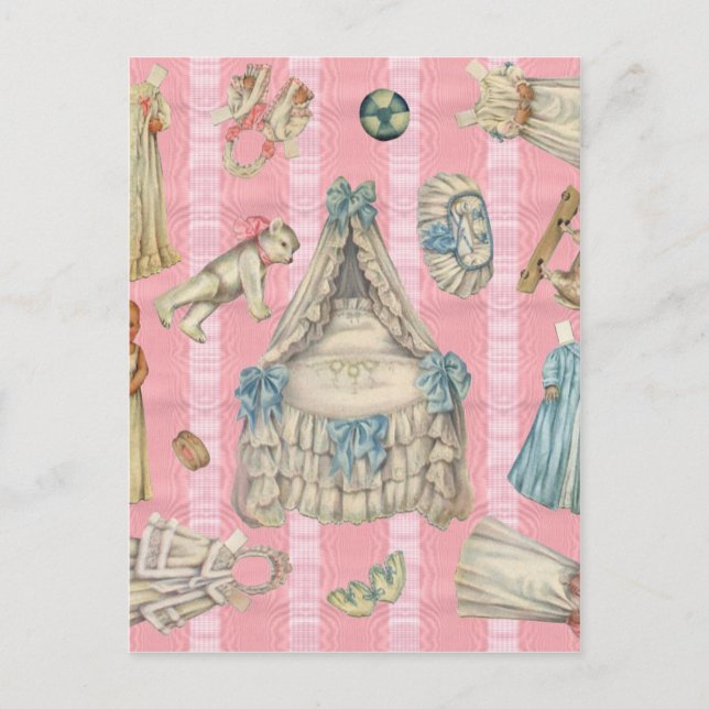 Postal Muñecas de papel de guardería de Victoria (Anverso)