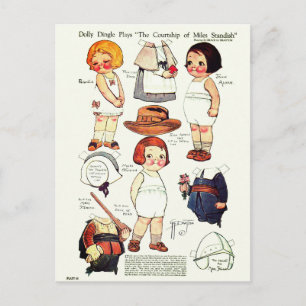 Postal Muñecas de papel Dolly Dingle para niños y niñas