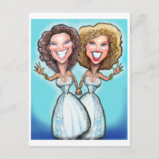 Postal Muñecas de pasteles de Boda lesbiana