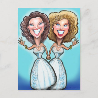 Postal Muñecas de pasteles de Boda lesbiana