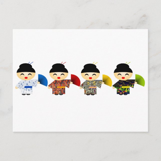 Postal Muñecas del geisha (Anverso)