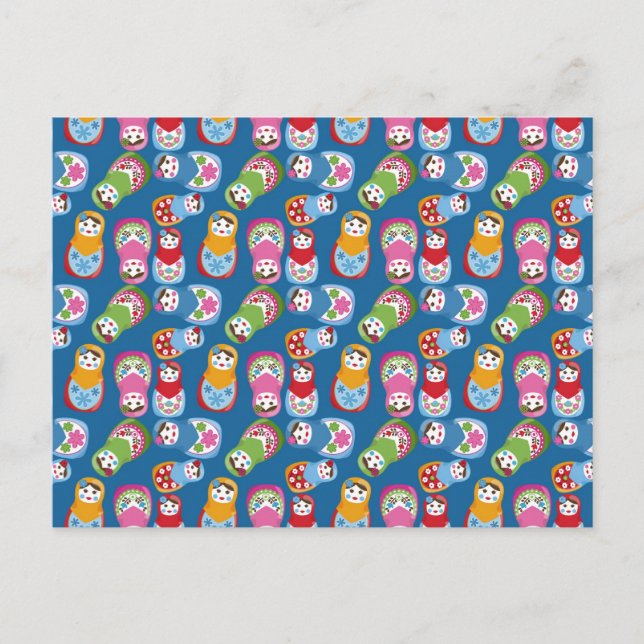 Postal Muñecas Retro Matryoshka (Anverso)