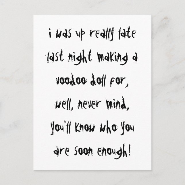 Postal Muñecas vudú (Anverso)