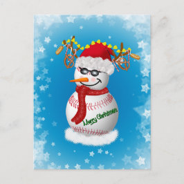 Postal Muñeco de nieve de béisbol decorado con snacks pop