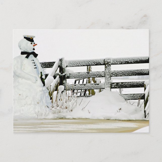 Postal Muñeco de nieve en invierno en los Países Bajos (Anverso)