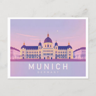 Postal Munich Alemania Pastel Travel Design