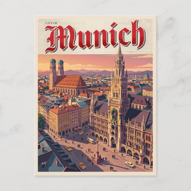 Postal Múnich Alemania Viaje Vintage (Anverso)