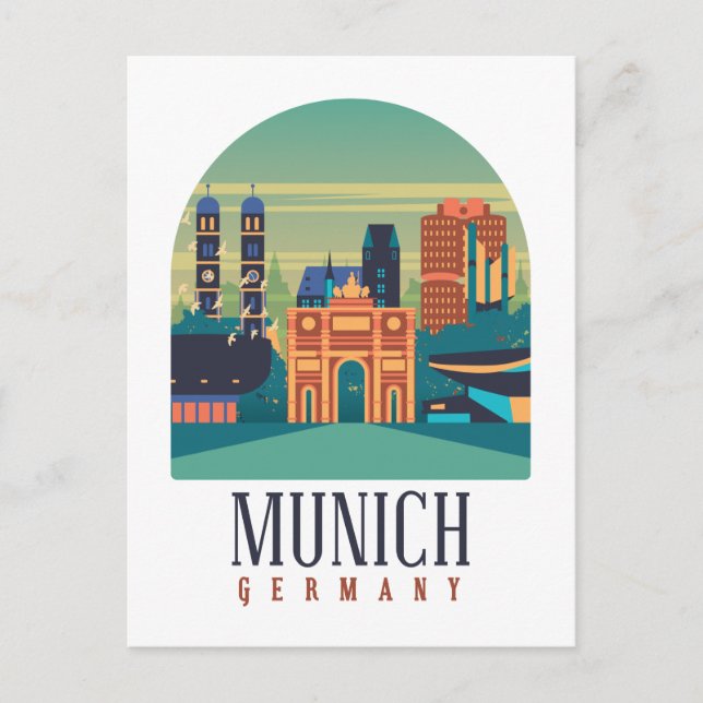 Postal Munich Alemania Vintage (Anverso)