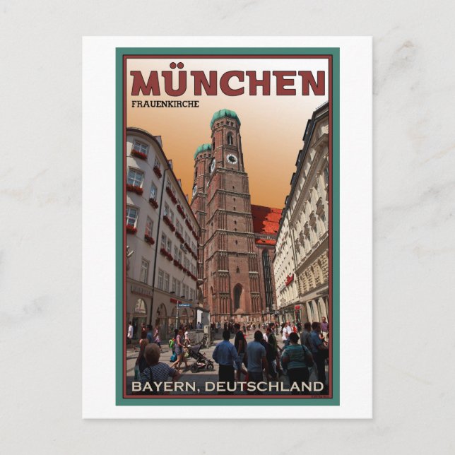 Postal Múnich - Frauenkirche (Anverso)