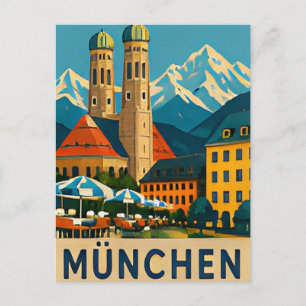 Postal 🏔️ MÚNICH — Torres bávaras y horizontes alpinos