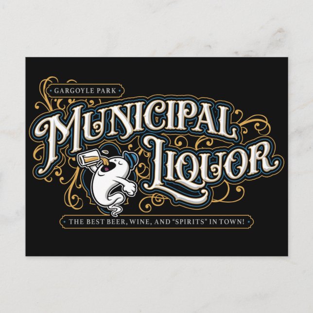 Postal municipal de licor de Gargoyle Park (Anverso)