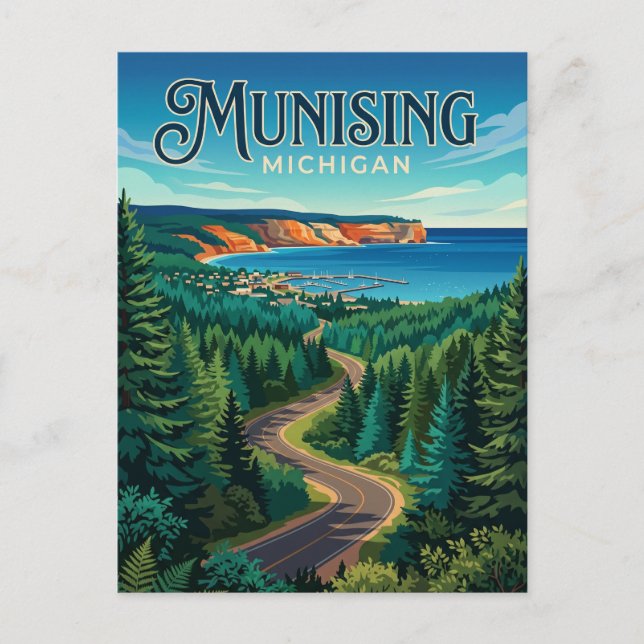 Postal Munising EE. UU. (Anverso)