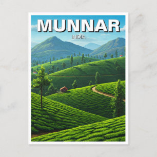 Postal Munnar Kerala India Plantación de té