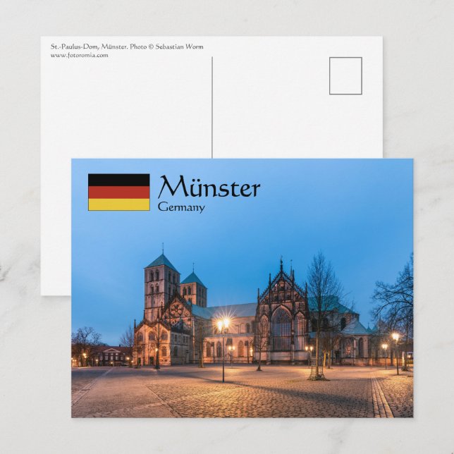 Postal Münster Alemania (Anverso / Reverso)