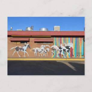 Postal Mural de los caballos de pintura en funcionamiento