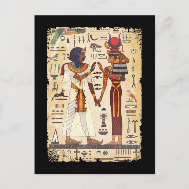 Postal Mural de pared jeroglífico de Egipto Cultura egipc (Anverso)