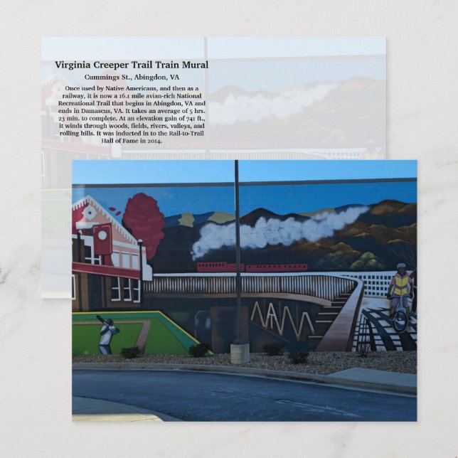 Postal Mural del tren del sendero Virginia Creeper (Anverso / Reverso)