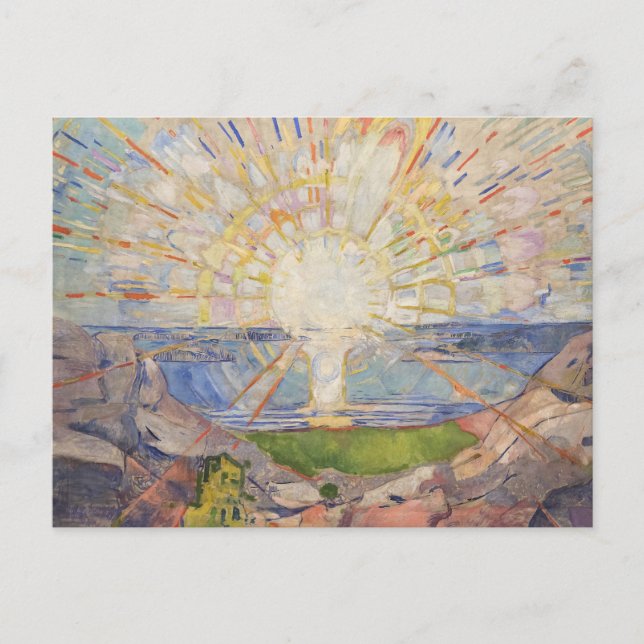Postal Mural Edvard Munch Pintando El Sol (Solen) (1911) (Anverso)