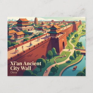 Postal Muralla antigua de la ciudad de Xi'an, China