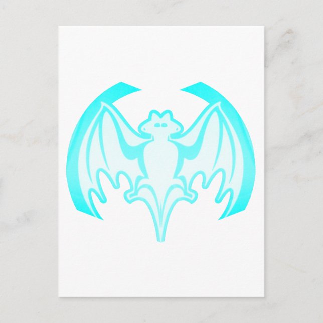 Postal Murciélago Cian Inv El MUSEO Zazzle Regalos (Anverso)