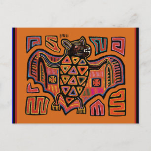 Postal Murciélago Mola Indio Kuna
