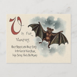 Postal Murciélago vampiro tonto volador