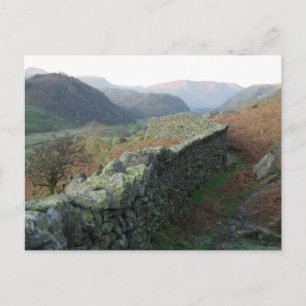 Postal Muro de piedra seca por encima de Thirlmere
