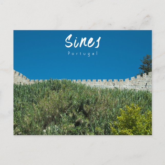 Postal Muro del Castillo de Sines - Portugal (Anverso)
