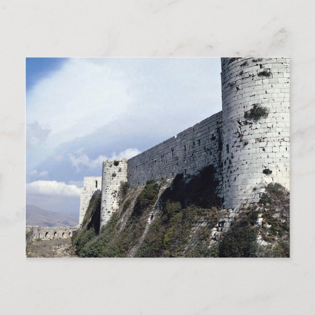 Postal Muro exterior, Krak des Chevaliers, Siria (Anverso)