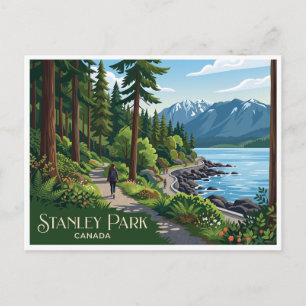 Postal Muro marítimo del parque Stanley Vancouver Canadá