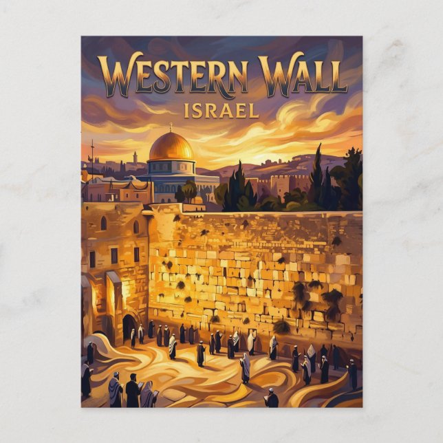 Postal Muro Occidental Israel (Anverso)