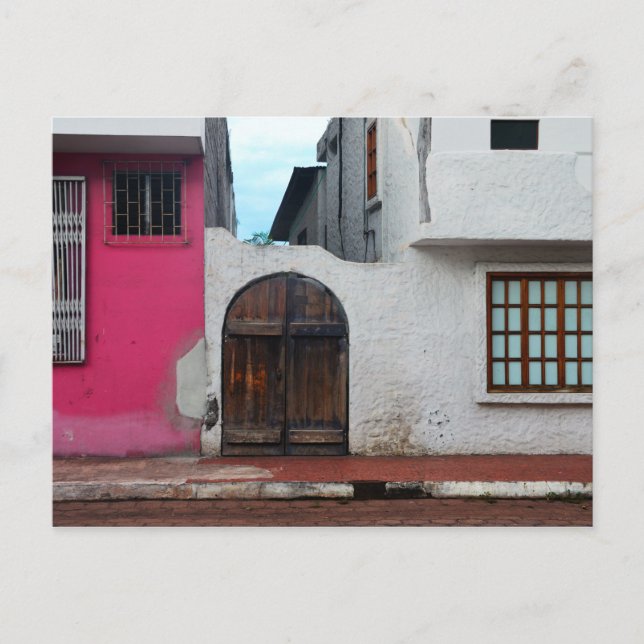Postal Muro rosa, puertas curvadas, Islas Galápagos (Anverso)