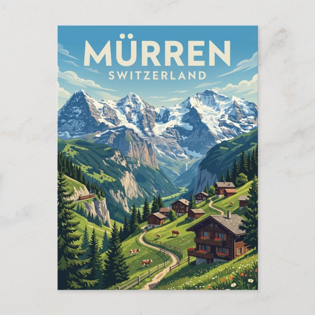 Postal Mürren Suiza (Anverso)