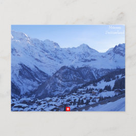 Postal Mürren y la famosa Trilogía de los Alpes suizos