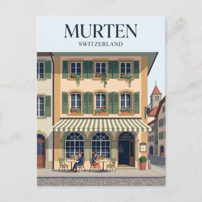 Postal Murten Suiza (Anverso)