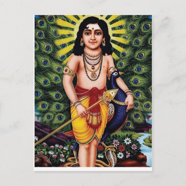 Postal Muruga, deidad hindú, muruga palani (Anverso)