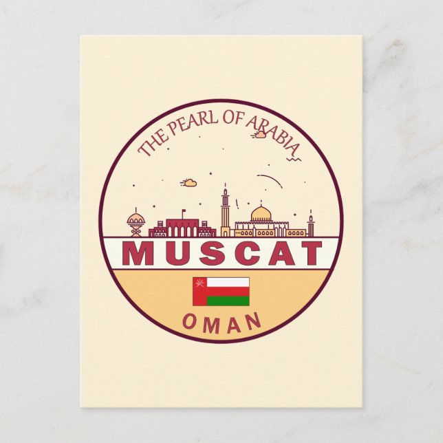Postal Muscat Oman City Skyline Emblem (Anverso)