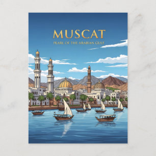 Postal Muscat Oman, frente al mar